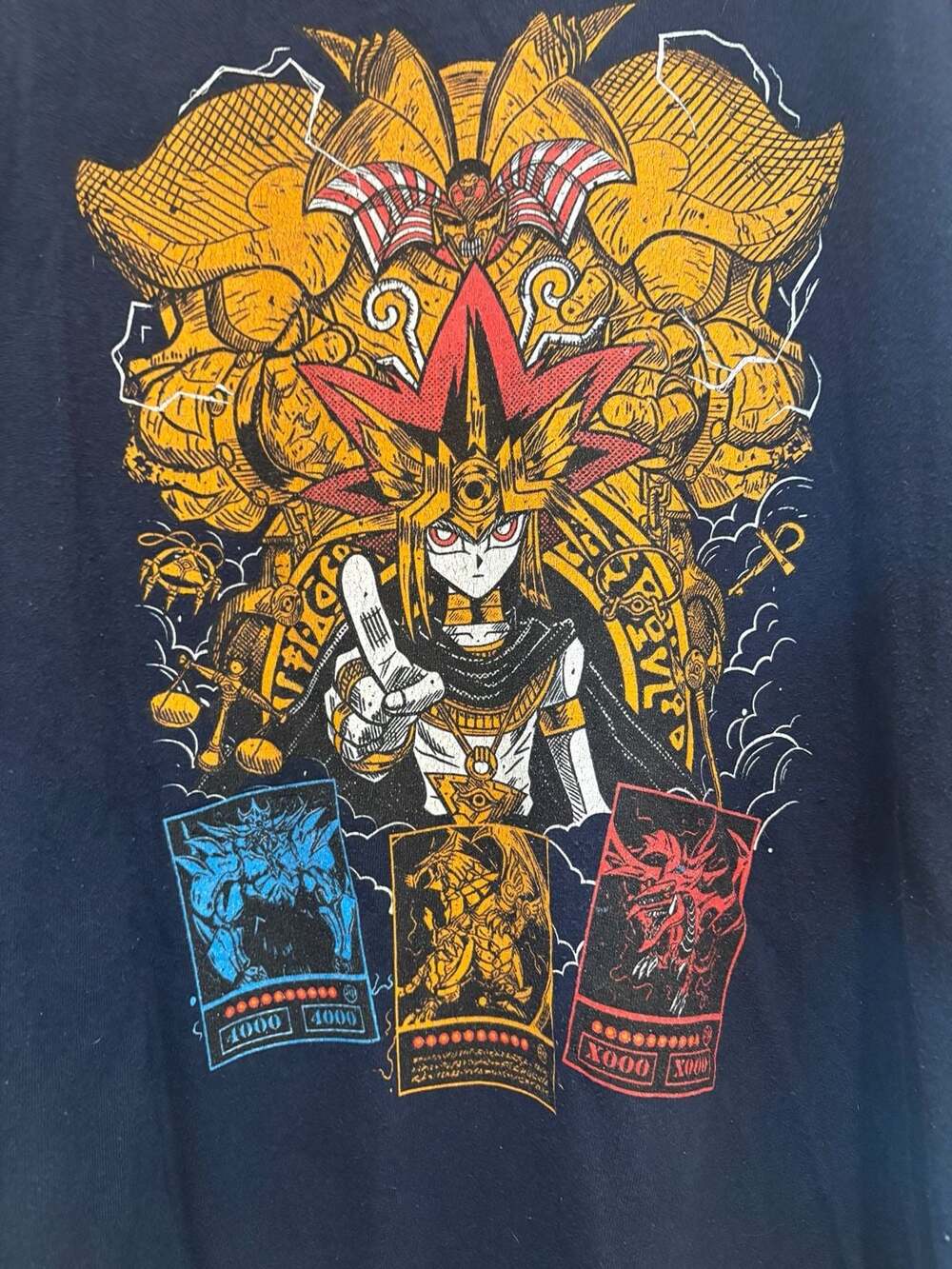 Gildan Yu-Gi-Oh Graphic T-Shirt Size 5XL Navy Heavy Cotton Anime